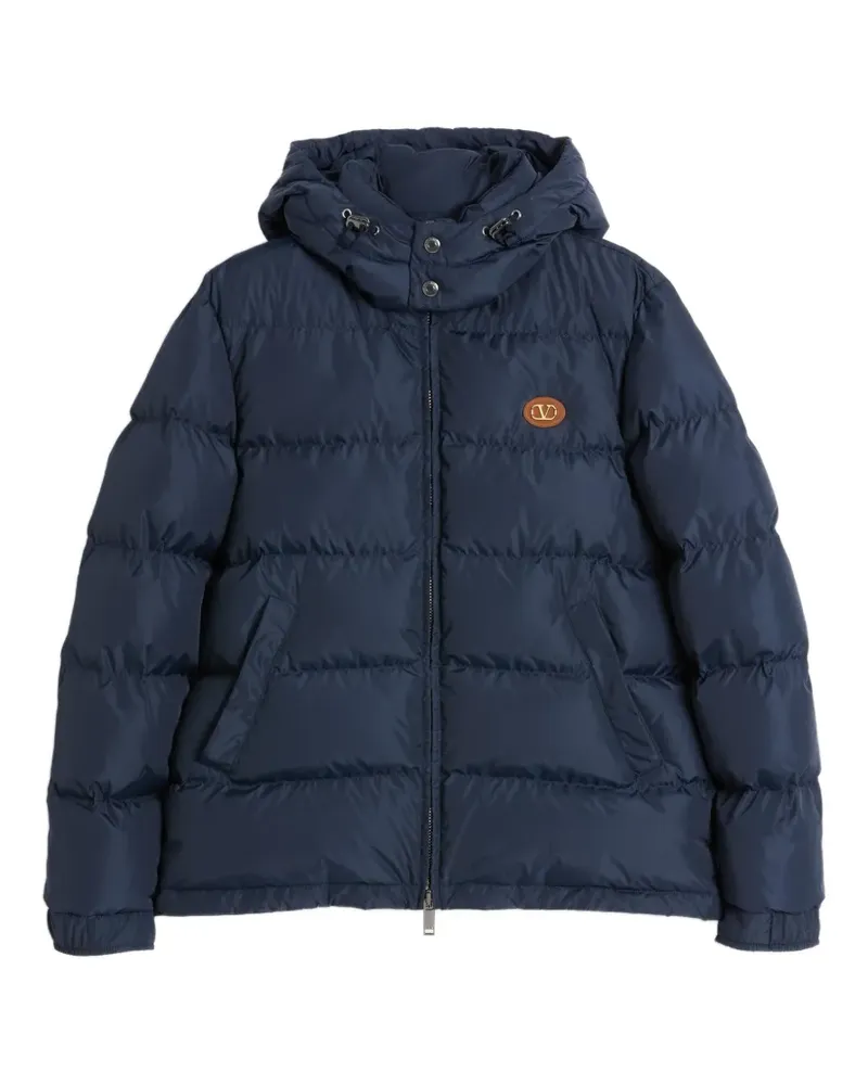 Valentino Garavani Daunen-Kapuzenjacke mit VLogo-Patch - Blau Blau