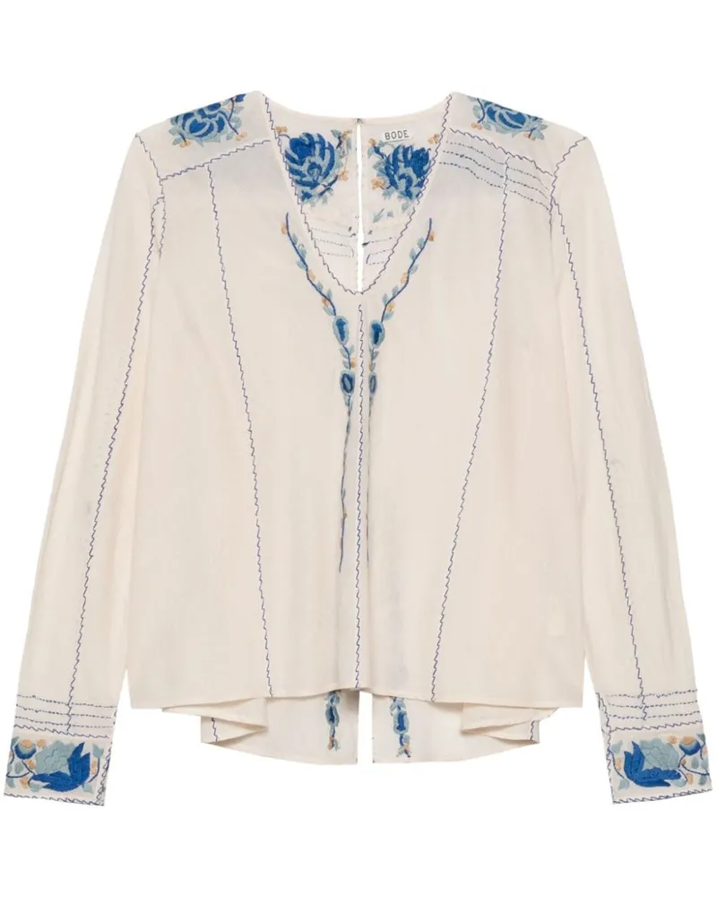 BODE Bestickte Bluse - Nude Nude