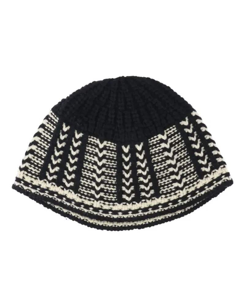 LOW CLASSIC patterned beanie - Schwarz Schwarz
