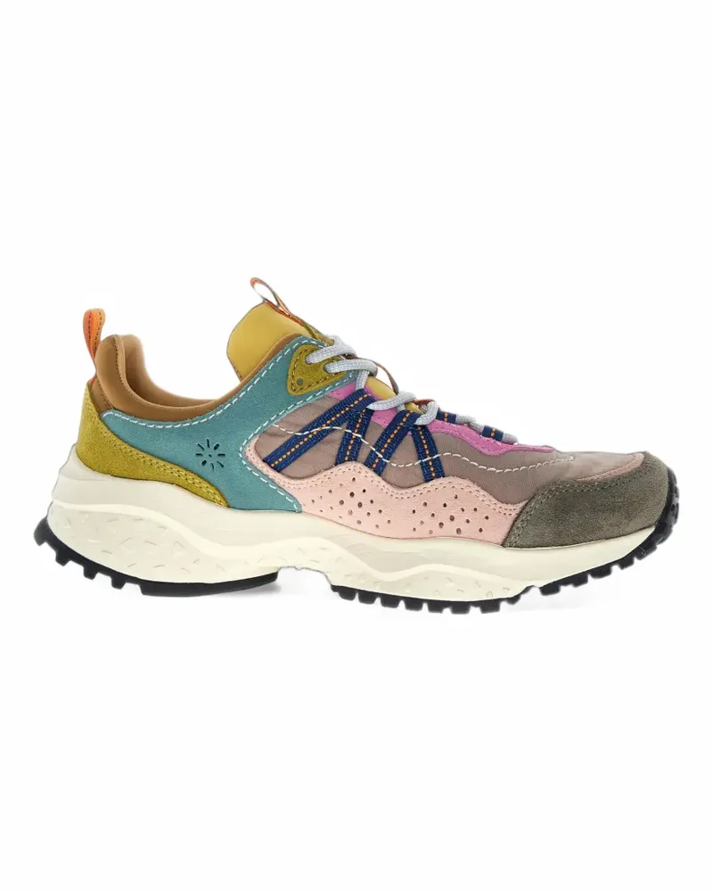 Flower MOUNTAIN Sanchia Uni Sneakers mit Schnürung und Einsätzen - Grün Grün