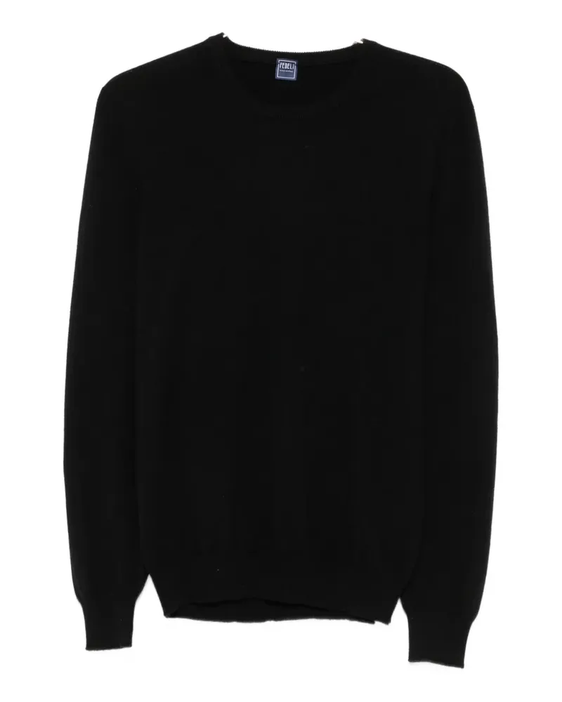 Fedeli Pullover mit rundem Ausschnitt - Schwarz Schwarz