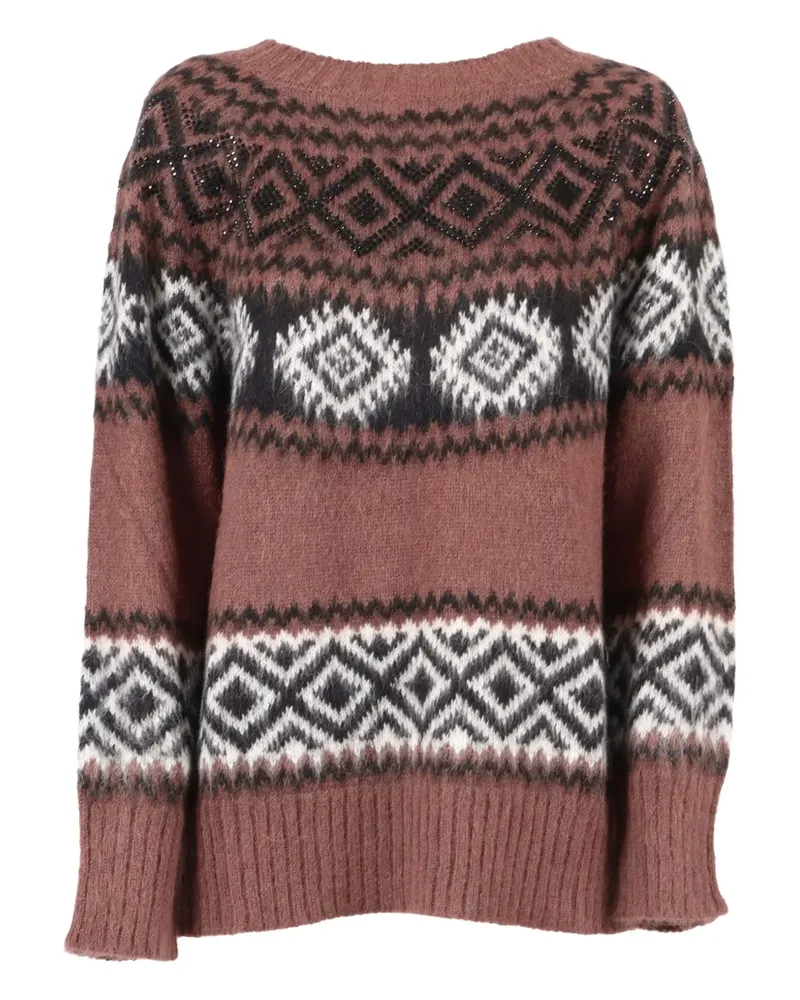 Ermanno Scervino jacquard patterned sweater - Braun Braun