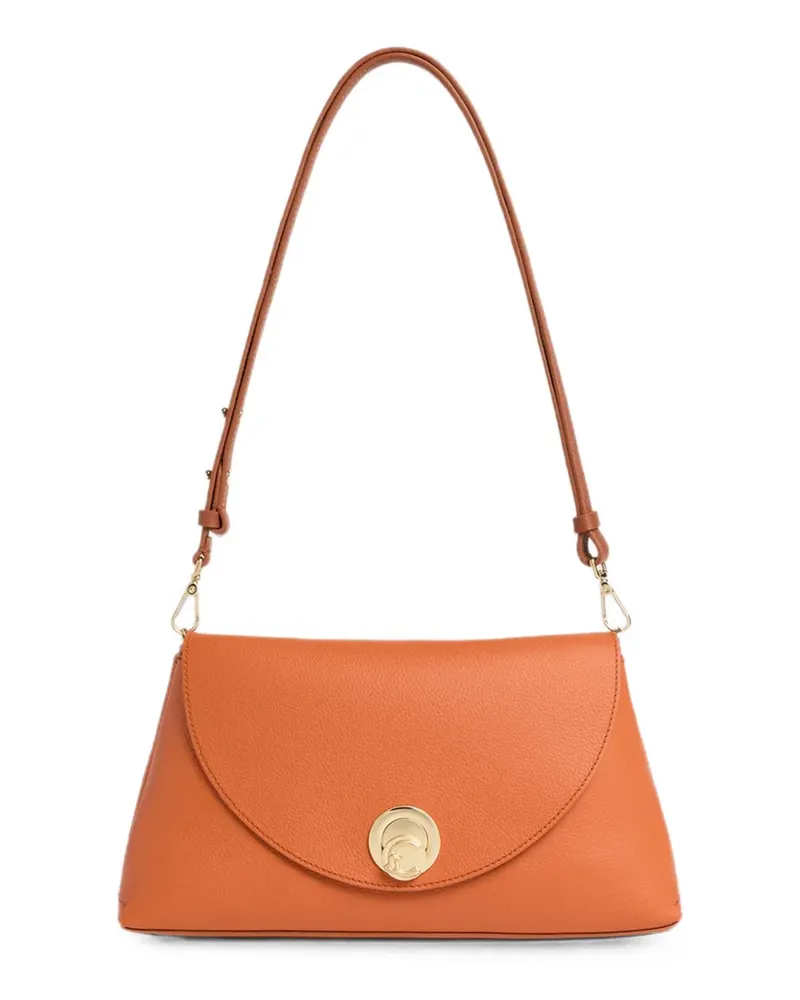 Coccinelle Mittelgroße Schultertasche mit Logo-Schild - Orange Orange