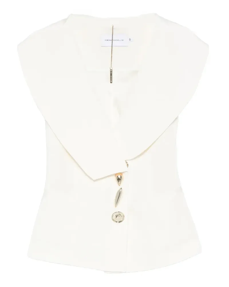 Simona Corsellini sculpted-button waistcoat - Weiß Weiß
