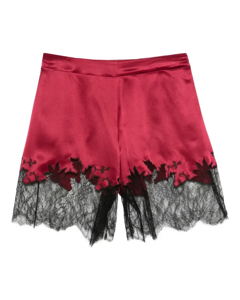 Carine Gilson Seidenshorts mit Spitzenbesatz - Rot Rot