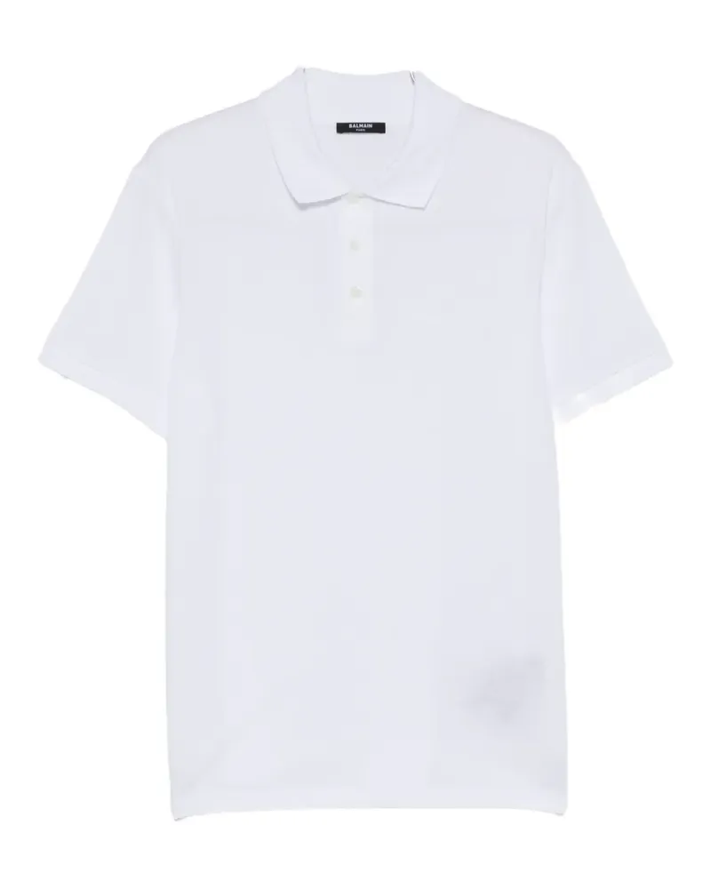 Balmain logo-embroidered polo shirt - Weiß Weiß