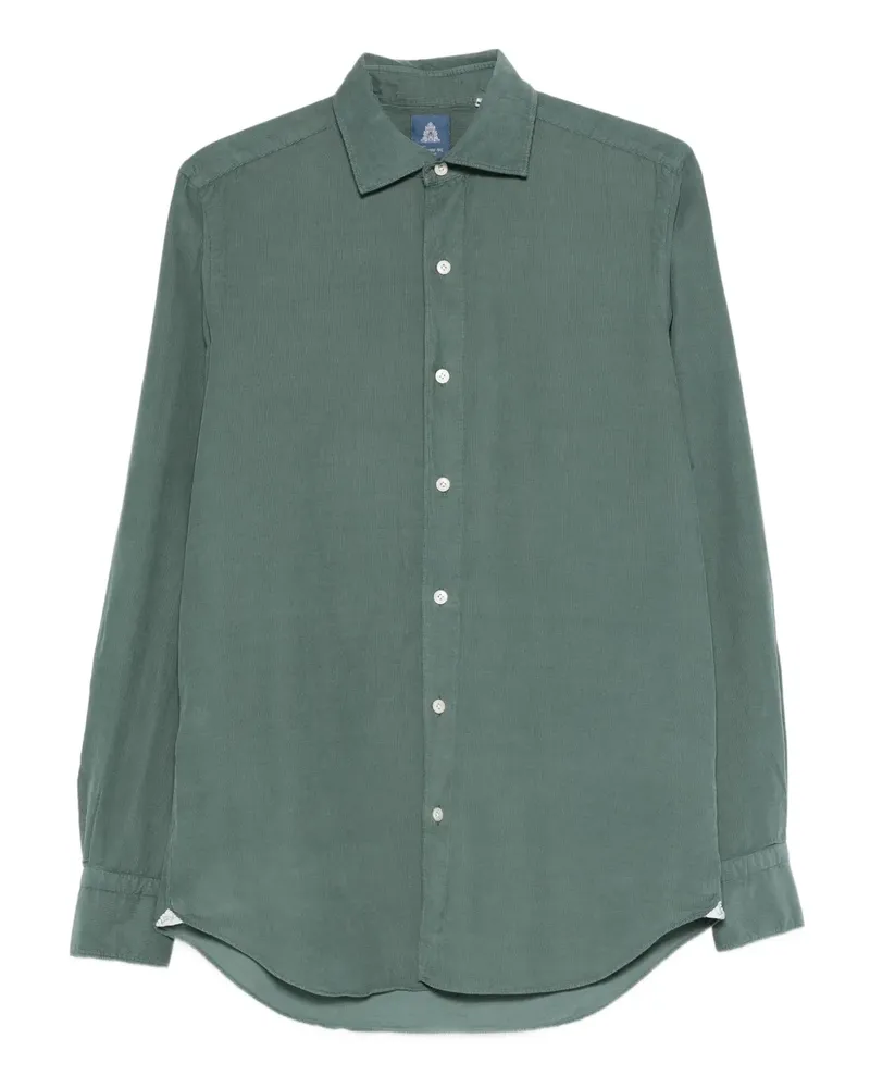 Finamore 1925 Cordhemd mit Knöpfen - Grün Grün