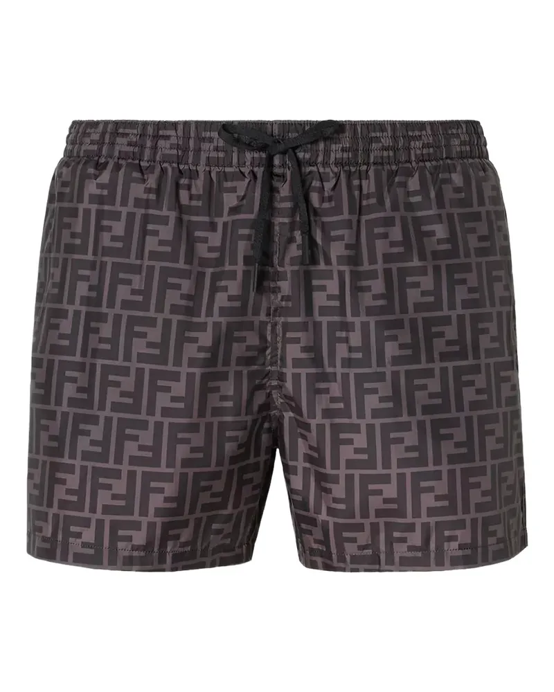 Fendi logo swim trunks - Braun Braun