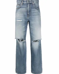 Moschino Gerade Jeans im Distressed-Look Blau