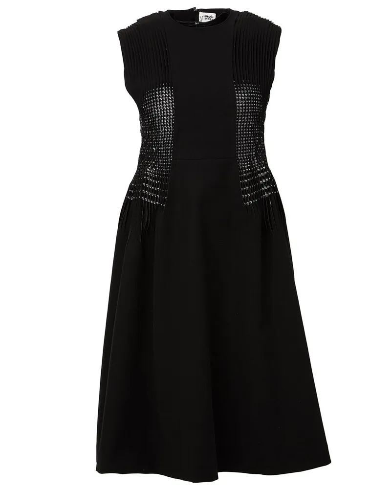 Noir Kei Ninomiya Ausgestelltes Kleid mit Perleneinsätzen - Schwarz Schwarz