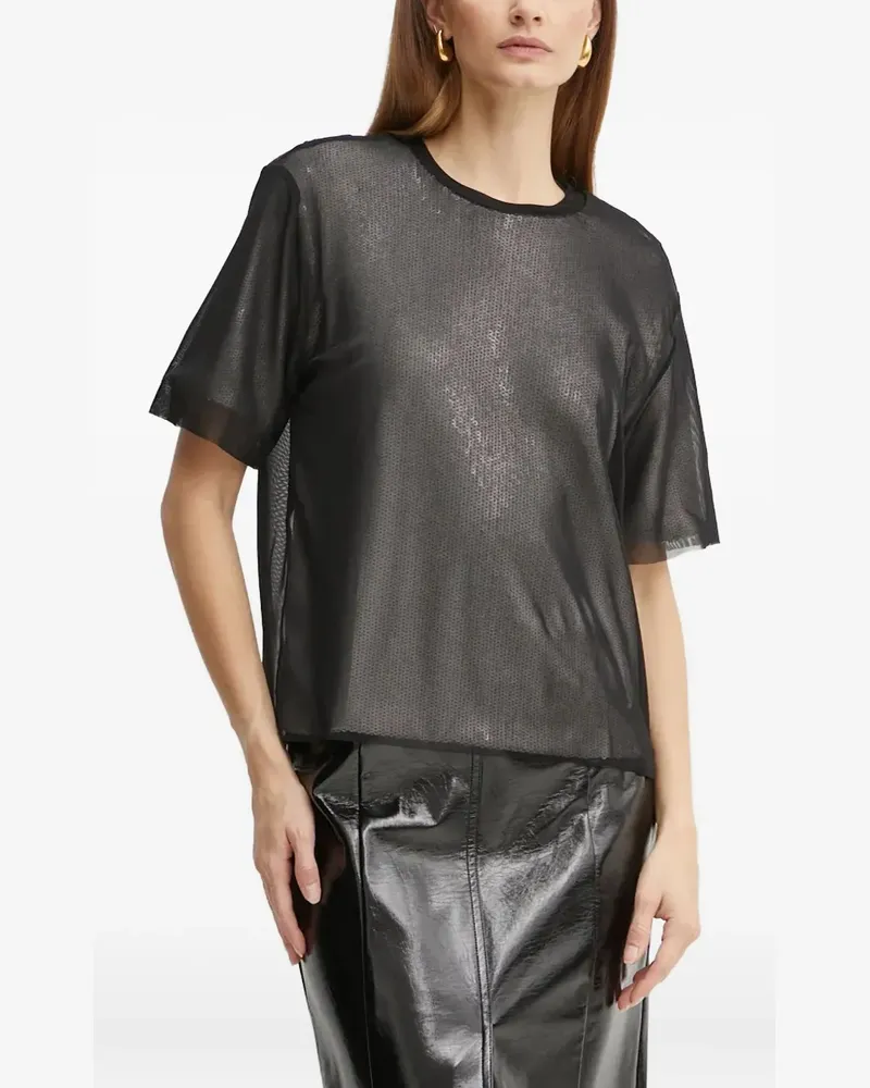 HUGO BOSS Enviro T-Shirt mit Pailletten - Schwarz Schwarz