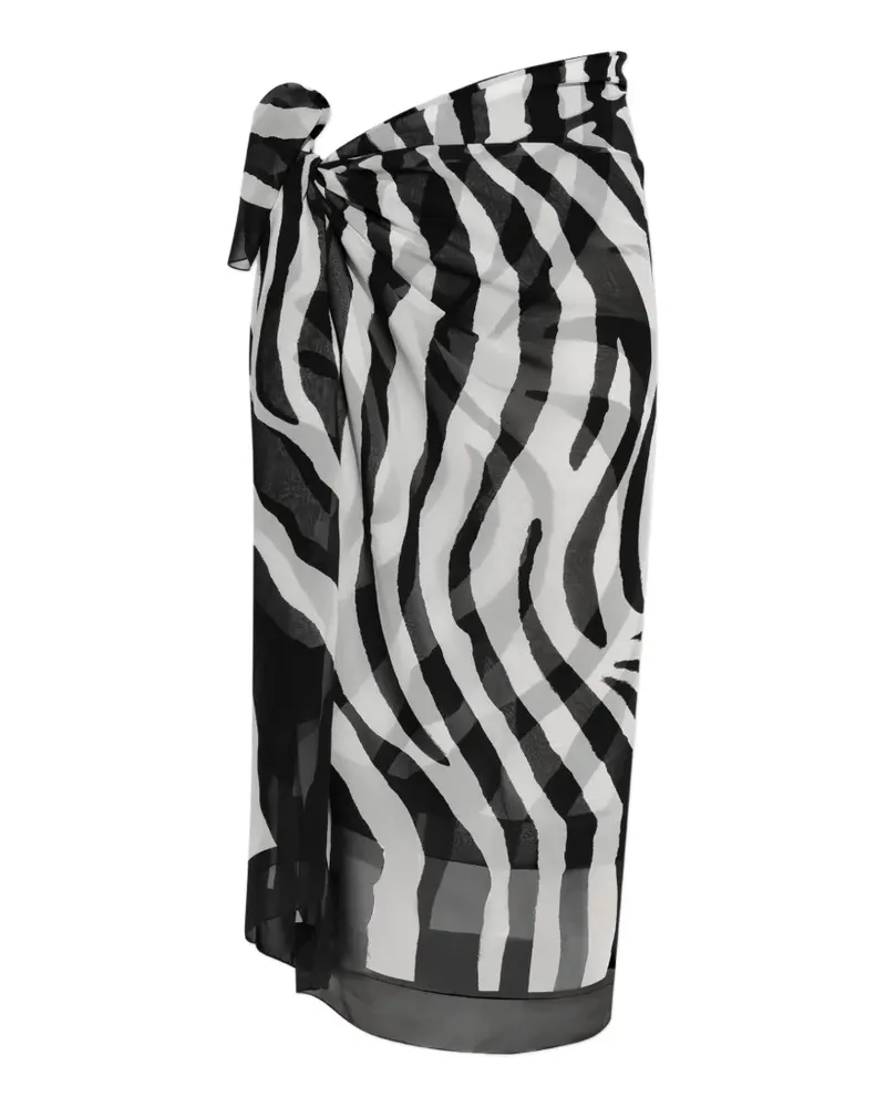 Balmain zebra-print sarong - Schwarz Schwarz