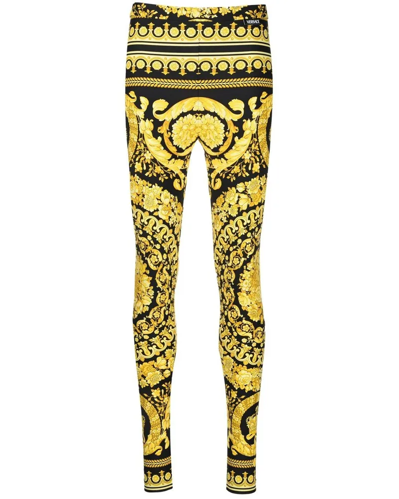 Versace Leggings mit Barocco-Print - Gelb Gelb