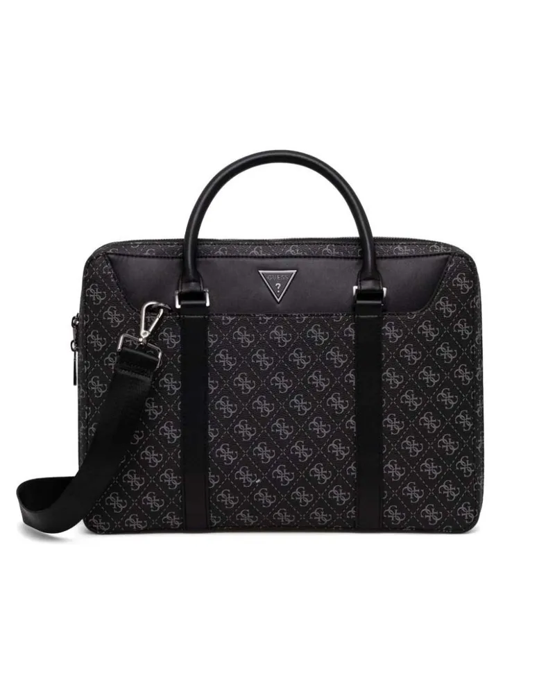 Guess Laptoptasche mit Logo-Schild - Schwarz Schwarz
