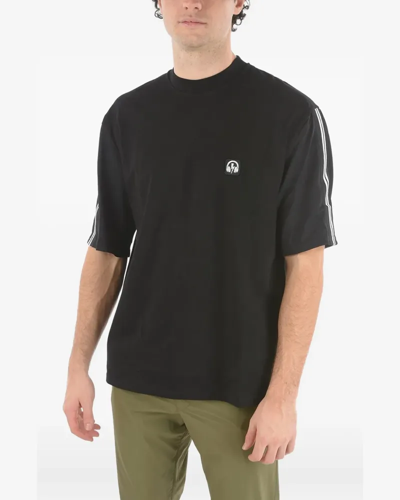 Neil Barrett Music Bolt Varsity T-Shirt - Schwarz Schwarz