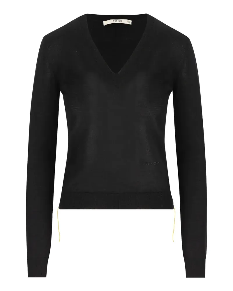 Fendi Pullover mit V-Ausschnitt - Schwarz Schwarz