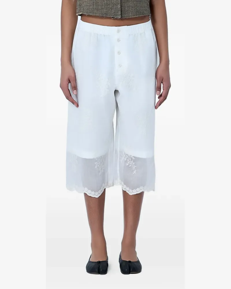 Our Legacy laced knee-length shorts - Weiß Weiß