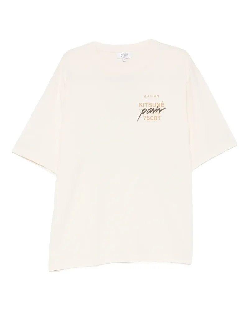 Kitsuné T-Shirt mit Logo-Print - Nude Nude