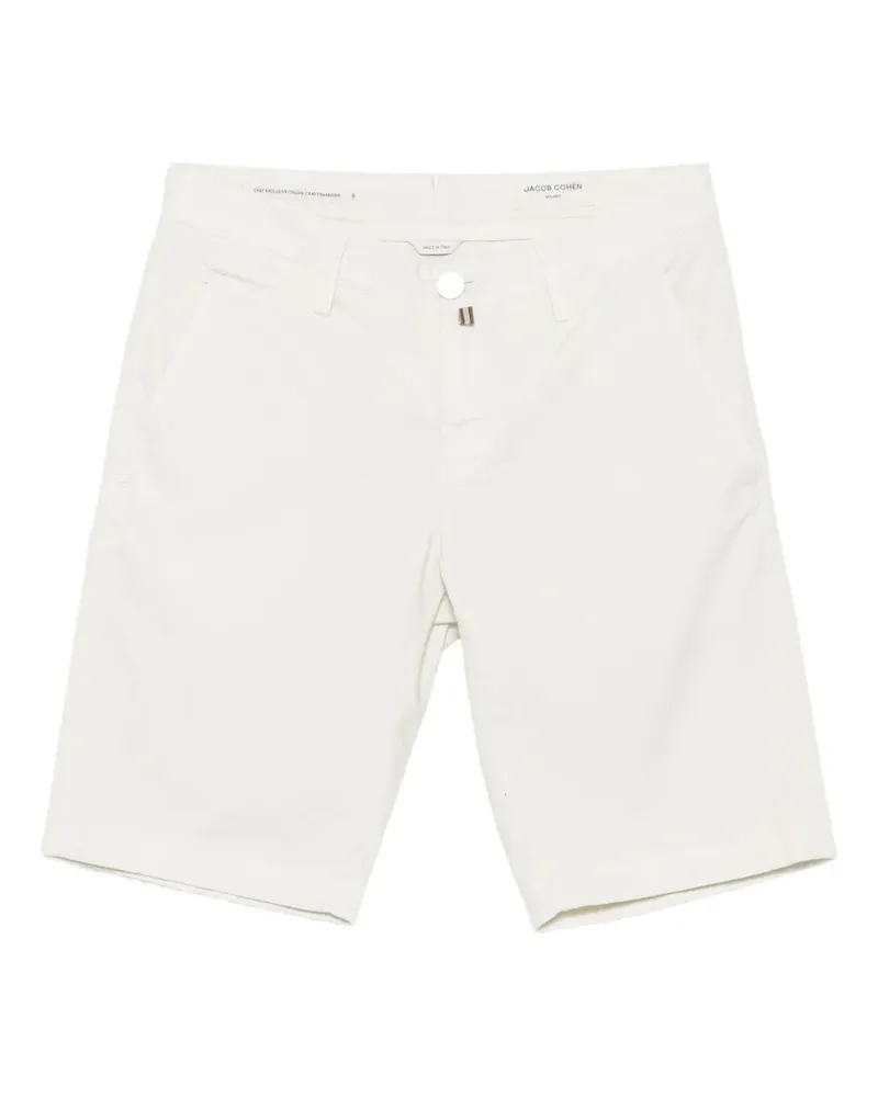 Jacob Cohën Chino-Shorts mit Logo-Schild - Weiß Weiß
