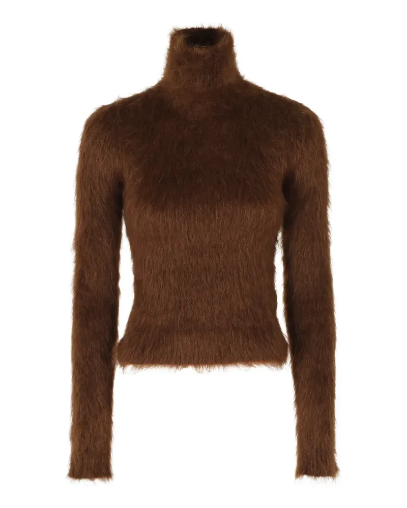 Dondup fuzzy roll-neck sweater - Braun Braun