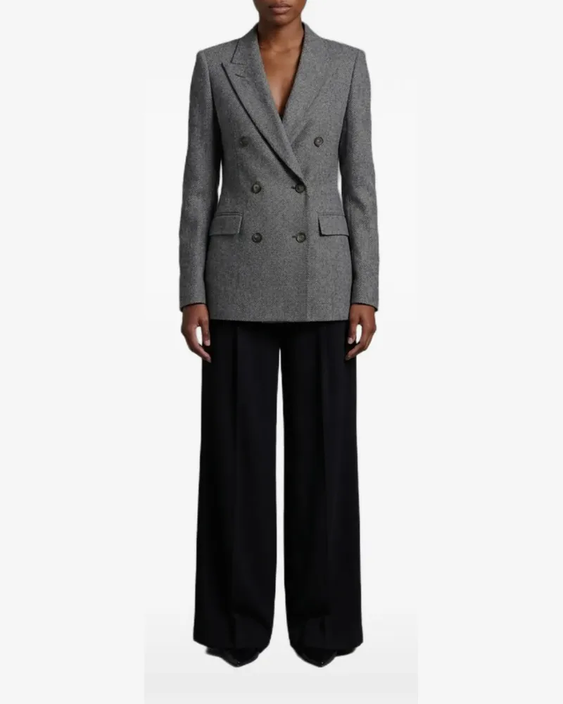 Tagliatore Doppelreihiger Blazer mit Fischgrätenmuster - Grau Grau
