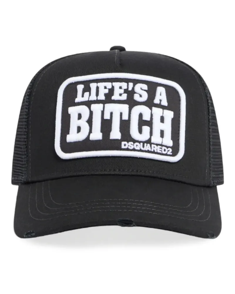 Dsquared2 Baseballkappe mit Slogan-Stickerei - Schwarz Schwarz