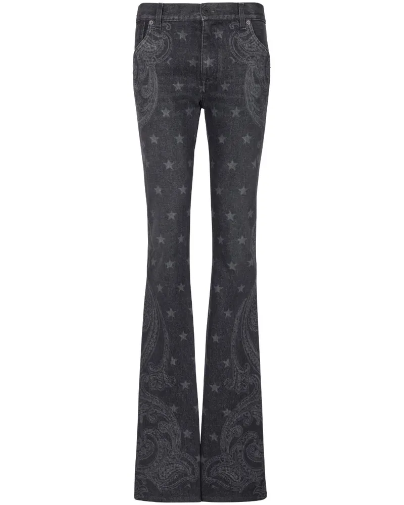 Balmain Jeans mit Sterne-Print - Schwarz Schwarz