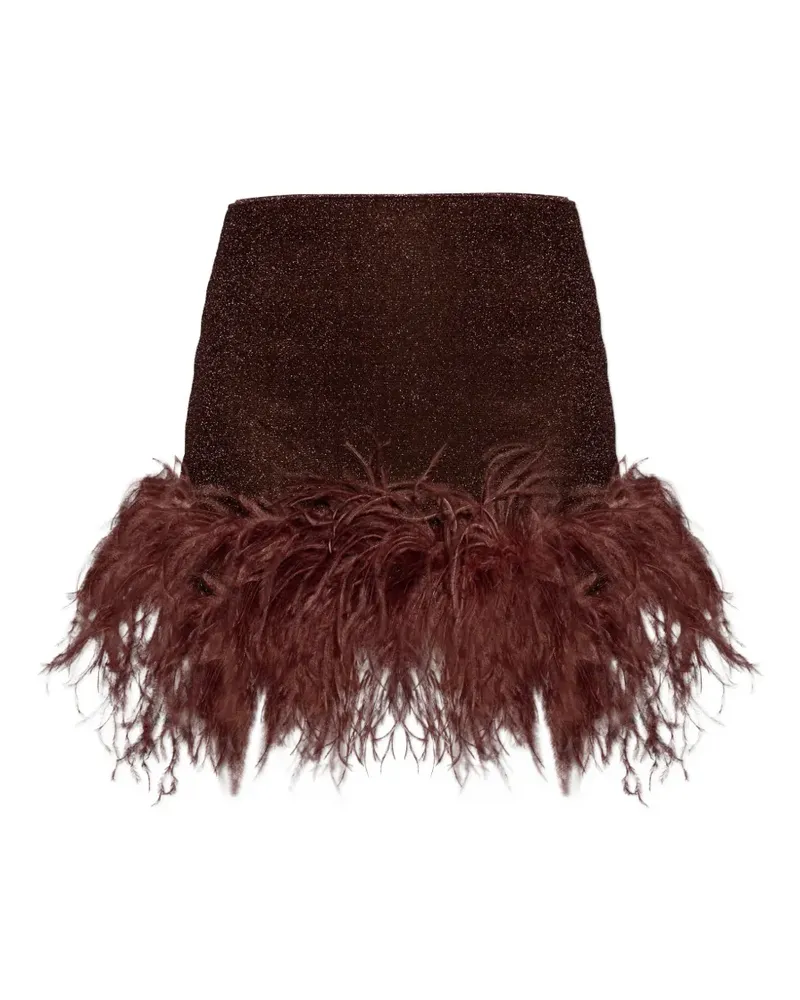 Oséree Minirock mit Federn - Braun Braun