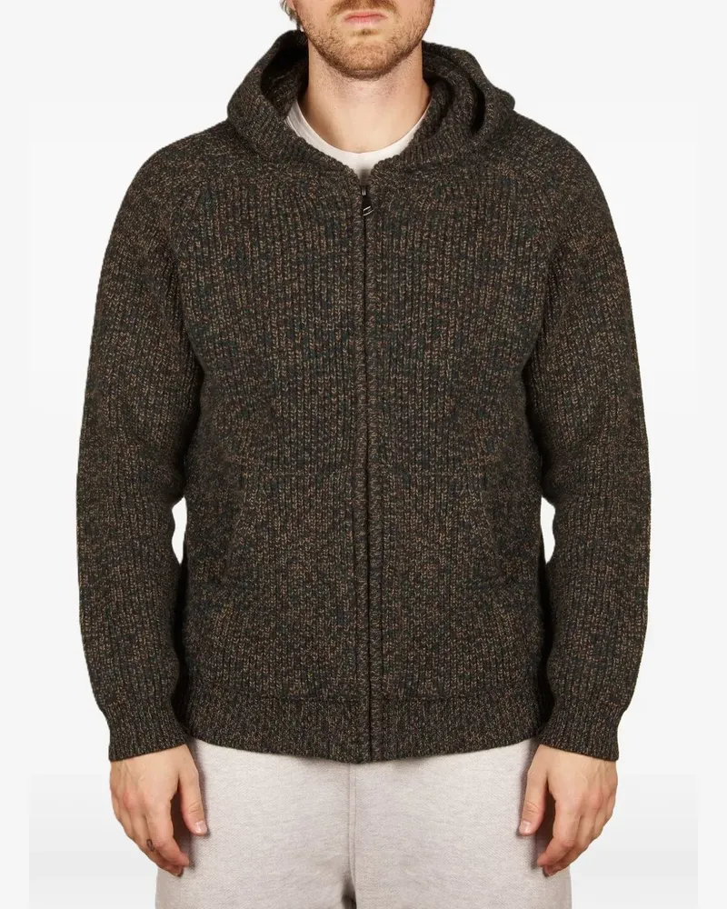 Roberto Collina ribbed-knit zip-up hoodie - Grün Grün