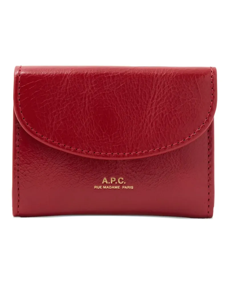 A.P.C. Portemonnaie mit Logo-Stempel - Rot Rot