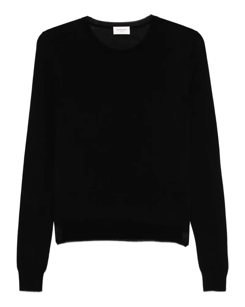 Saint Laurent Oberteil mit rundem Ausschnitt - Schwarz Schwarz