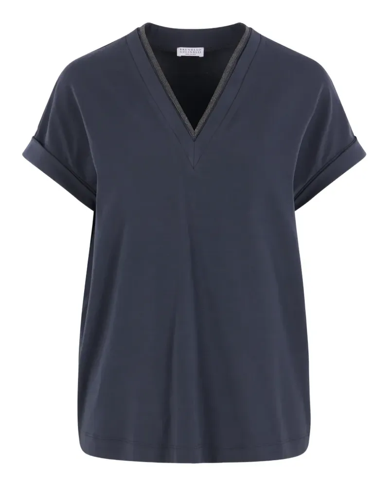 Brunello Cucinelli rolled-cuff T-shirt - Blau Blau