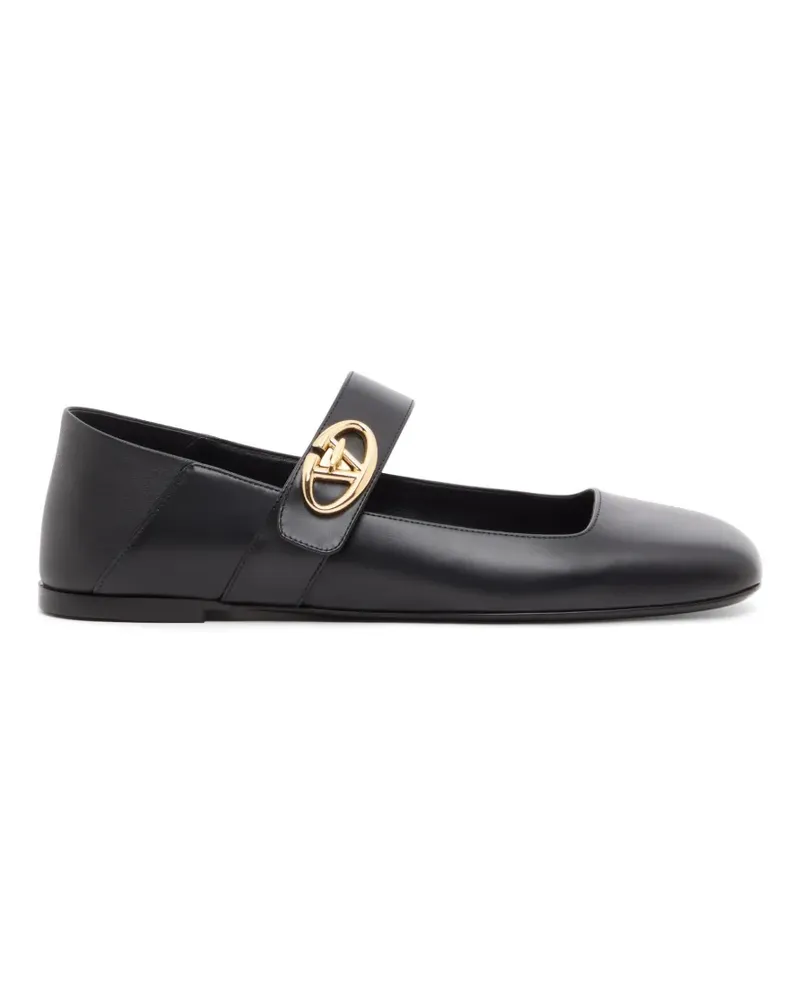 Valentino Garavani Mary-Jane VLogo Locker Ballerinas aus Kalbsleder - Schwarz Schwarz