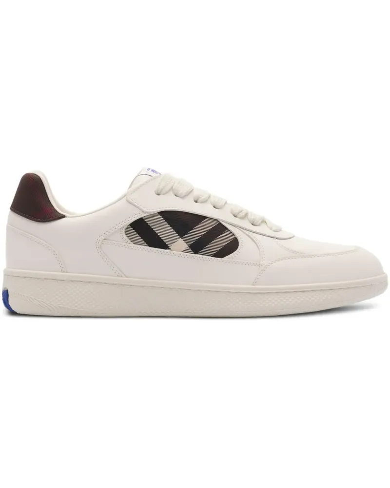Burberry Terrace Sneakers mit kariertem Einsatz - Weiß Weiß