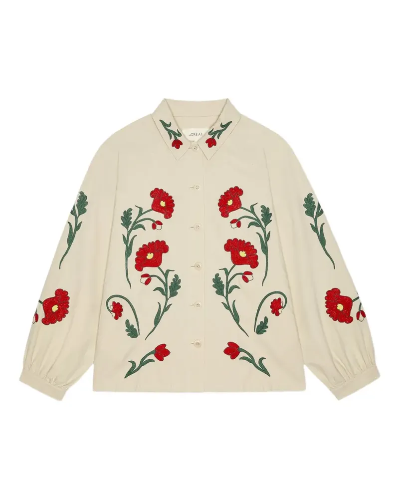 The Great Commodore floral embroidered jacket - Nude Nude