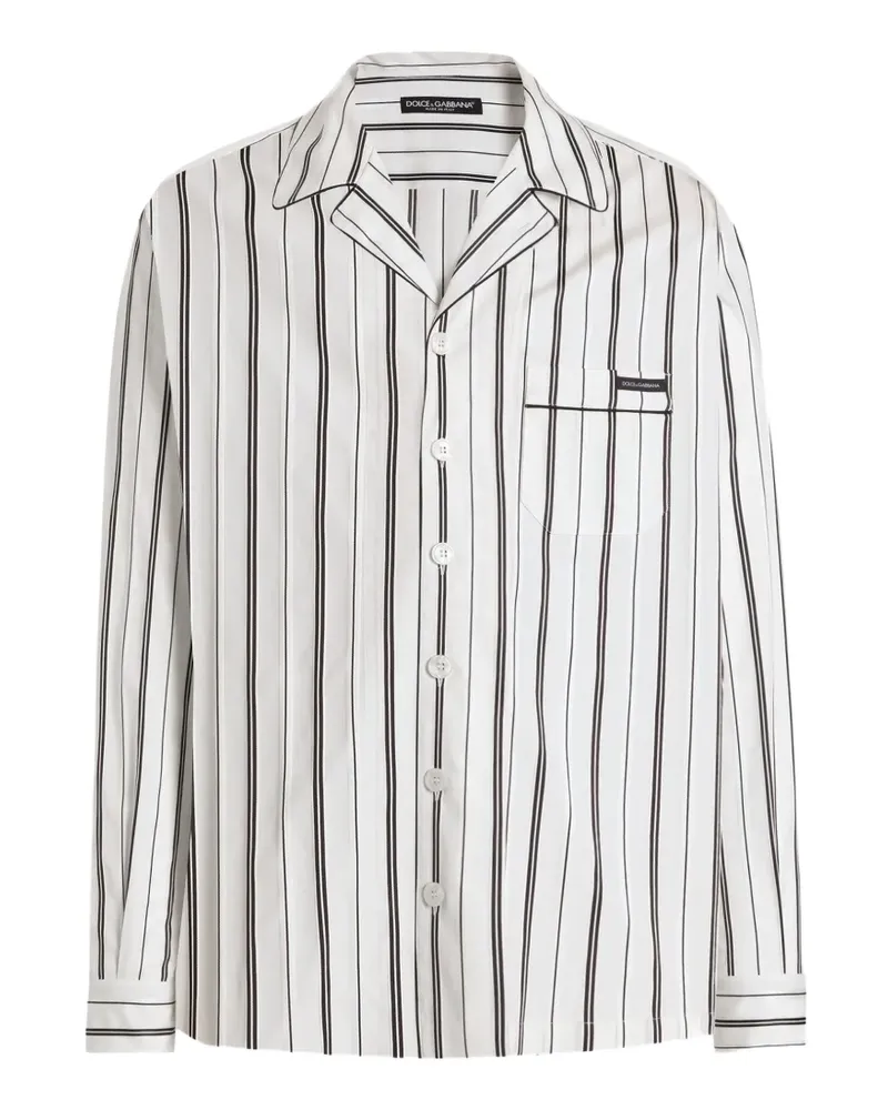 Dolce & Gabbana Hemd mit gestreifter Tasche - Nude Nude