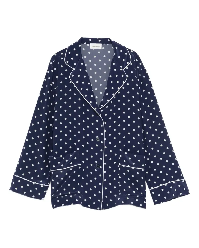 P.A.R.O.S.H. P.A.R.O H. Sbillo Hemd mit Polka Dots - Blau Blau