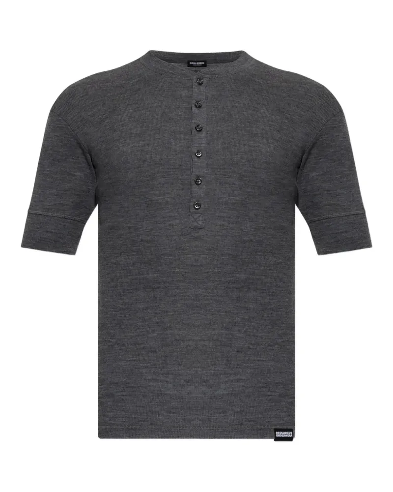Dsquared2 wool henley T-shirt - Grau Grau