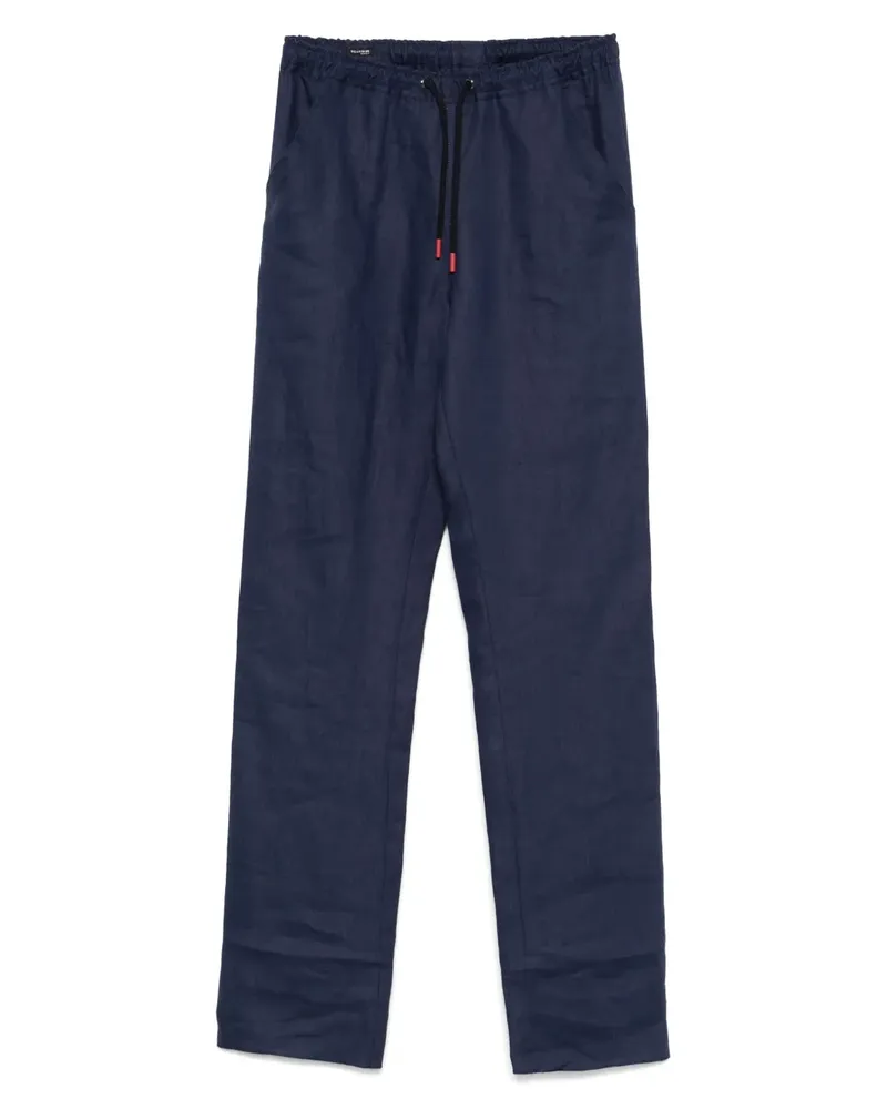 Kiton Hose aus Leinen - Blau Blau