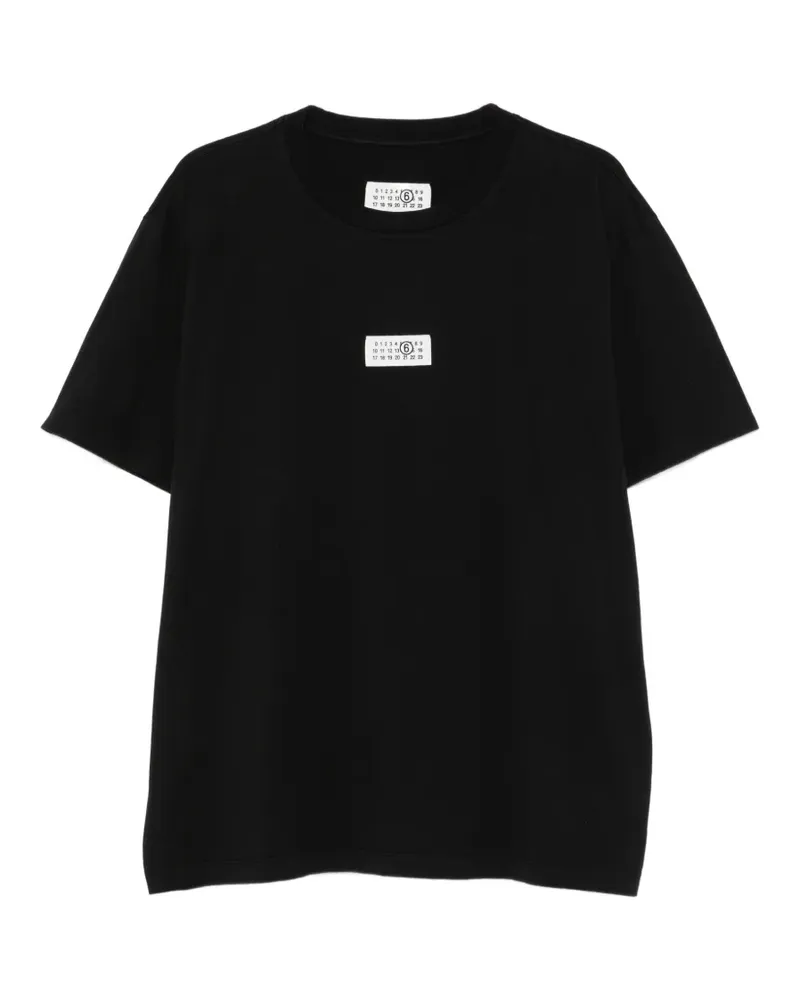 Maison Margiela T-Shirt mit Logo-Patch - Schwarz Schwarz