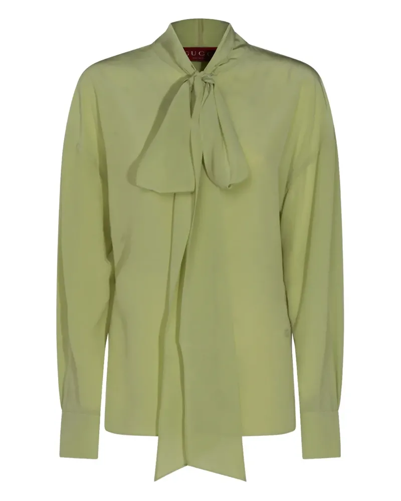 Gucci tie-neck buttoned top - Grün Grün