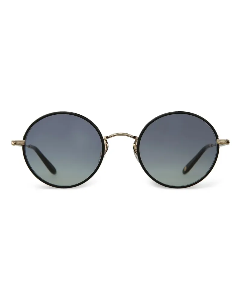 Garrett Leight Sonnenbrille mit rundem Gestell - Schwarz Schwarz