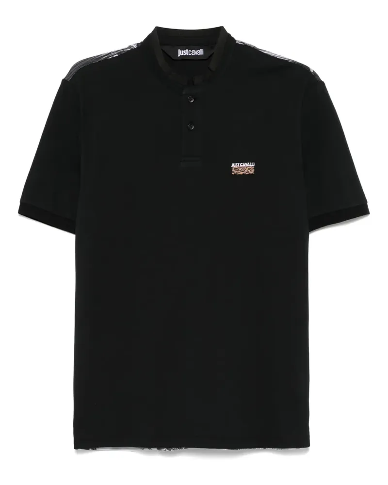 Just Cavalli Poloshirt mit Logo-Stickerei - Schwarz Schwarz