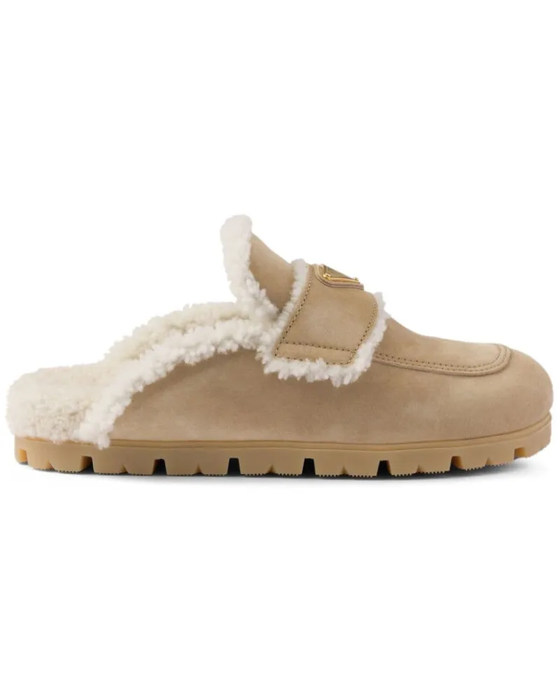 Prada Mules mit Logo - Nude Nude