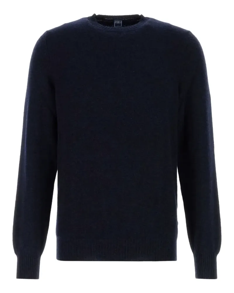 Fedeli Klassischer Kaschmirpullover - Blau Blau