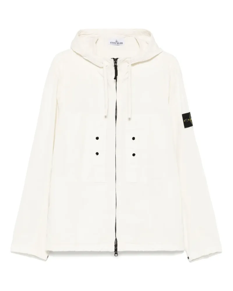 Stone Island Jacke mit Kompass-Patch - Weiß Weiß