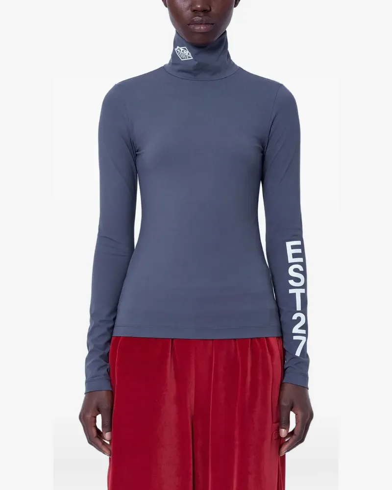 Lacoste Runway T-Shirt mit Stehkragen - Grau Grau