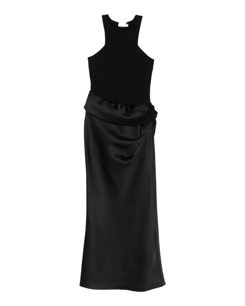 Patrizia Pepe fluid satin maxi dress - Schwarz Schwarz
