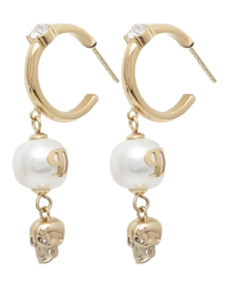 Philipp Plein Creolen mit Totenkopf-Anhänger - Gold Gold