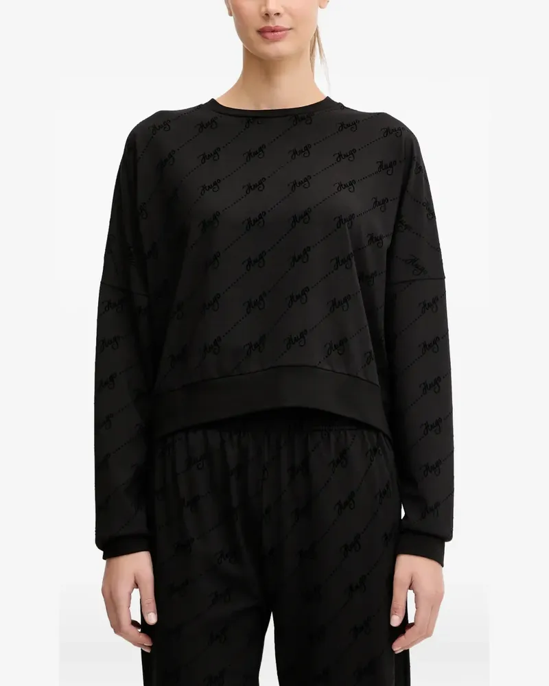 HUGO BOSS long-sleeve logo sweater - Schwarz Schwarz